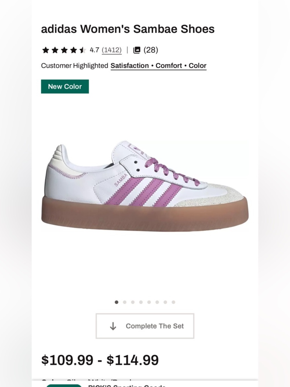 Adidas Samba Platform Sneakers in White and Purple with Gum Sole - Picture 6 of 8